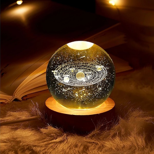 Glowing Planetary Galaxy Crystal Ball Night Lights USB Power Warm White Bedside Light Christmas Kid Gift Night Lamp Glowing Planetary Galaxy Crystal Ball Night Lights USB Power Warm White Bedside Light Christmas Kid Gift Night Lamp