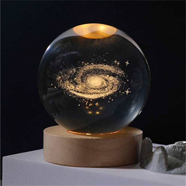 Glowing Planetary Galaxy Crystal Ball Night Lights USB Power Warm White Bedside Light Christmas Kid Gift Night Lamp Glowing Planetary Galaxy Crystal Ball Night Lights USB Power Warm White Bedside Light Christmas Kid Gift Night Lamp