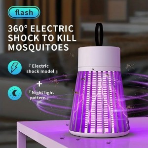 Bug Zapper Mosquito Trap Killer Lamp Electric LED UV Flying Insect Repellent Light Portable USB Rechargeable Trap Flying Insect Killer for Home Pest Control Insect Repellent