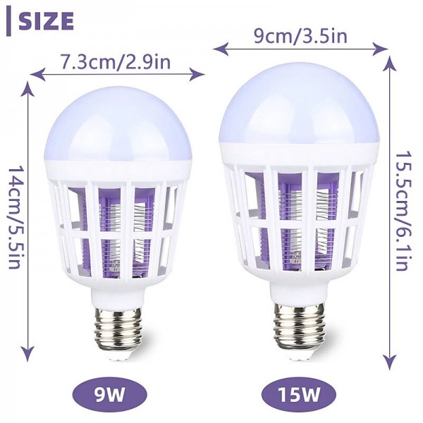 Bug Zapper Light Bulbs 15W AC110/220V LED Mosquito Killer Bulb E27 LED Bulb Home Lighting Bug Zapper Trap Lamp Insect Anti Mosquito Repeller Light Bug Zapper Light Bulbs 15W AC110/220V LED Mosquito Killer Bulb E27 LED Bulb Home Lighting Bug Zapper Trap Lamp Insect Anti Mosquito Repeller Light