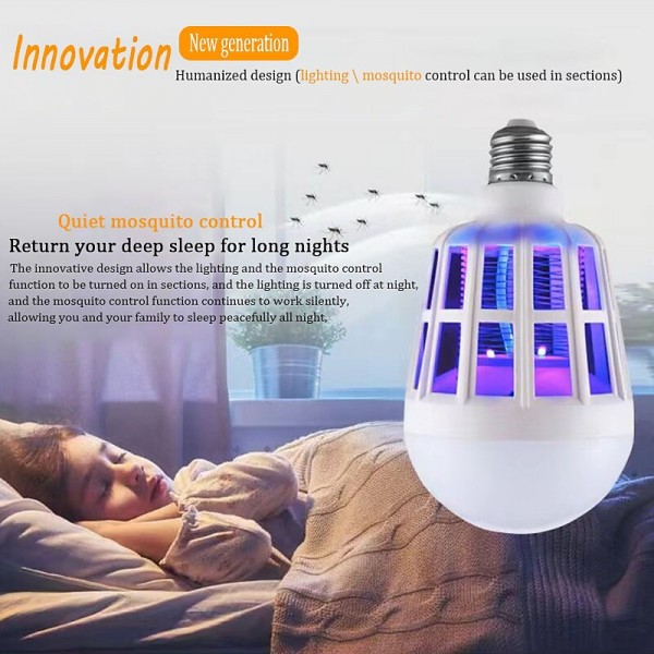 Bug Zapper Light Bulbs 15W AC110/220V LED Mosquito Killer Bulb E27 LED Bulb Home Lighting Bug Zapper Trap Lamp Insect Anti Mosquito Repeller Light Bug Zapper Light Bulbs 15W AC110/220V LED Mosquito Killer Bulb E27 LED Bulb Home Lighting Bug Zapper Trap Lamp Insect Anti Mosquito Repeller Light