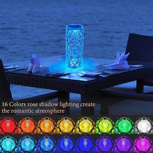 Crystal Table Lamp 16 Colors Change Touch Remote Control Modern Bedside Table Lamp USB Rechargeable Rose Desk Lamp Night Light Bedside Lamp For Bedroom Living Room Dinner Bar Decoration Crystal Table Lamp 16 Colors Change Touch Remote Control Modern Bedside Table Lamp USB Rechargeable Rose Desk Lamp Night Light Bedside Lamp For Bedroom Living Room Dinner Bar Decoration