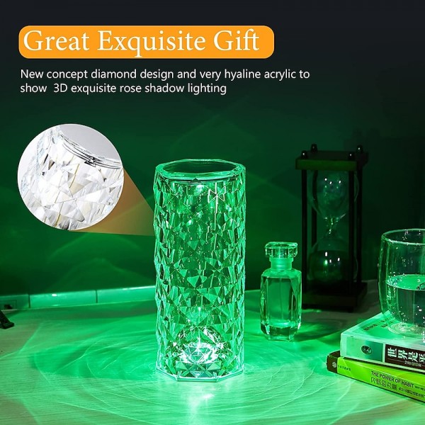 Crystal Table Lamp 16 Colors Change Touch Remote Control Modern Bedside Table Lamp USB Rechargeable Rose Desk Lamp Night Light Bedside Lamp For Bedroom Living Room Dinner Bar Decoration Crystal Table Lamp 16 Colors Change Touch Remote Control Modern Bedside Table Lamp USB Rechargeable Rose Desk Lamp Night Light Bedside Lamp For Bedroom Living Room Dinner Bar Decoration