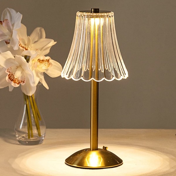 Crystal Cordless Table Lamp Nordic Style Skirt Modeling Bedroom Decoration Creative Atmosphere, Rechargeable Night Lamp Three Dimming Modes with USB Power Supply Crystal Cordless Table Lamp Nordic Style Skirt Modeling Bedroom Decoration Creative Atmosphere, Rechargeable Night Lamp Three Dimming Modes with USB Power Supply