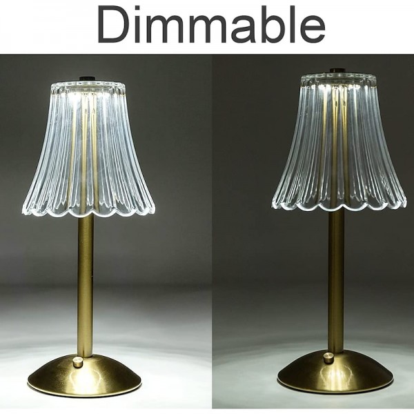 Crystal Cordless Table Lamp Nordic Style Skirt Modeling Bedroom Decoration Creative Atmosphere, Rechargeable Night Lamp Three Dimming Modes with USB Power Supply Crystal Cordless Table Lamp Nordic Style Skirt Modeling Bedroom Decoration Creative Atmosphere, Rechargeable Night Lamp Three Dimming Modes with USB Power Supply