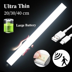 LED Night Lights Motion Sensor USB Rechargeable Ultra-Thin Kitchen Cabinet Closet Lamp PIR Motion Sensor Wireless Night Lamp Bedroom Corridor Passageway Dormitory Lighting