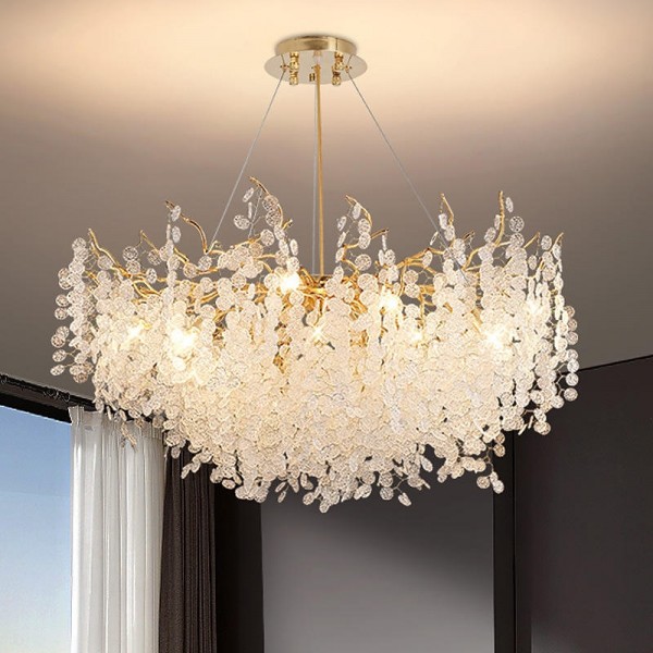 LED Chandeliers Modern Luxury, 60cm Gold Crystal for Home Interiors Kitchen Bedroom Iron Art Tree Branch Lamp Creative Lamp Light 85-265V LED Chandeliers Modern Luxury, 60cm Gold Crystal for Home Interiors Kitchen Bedroom Iron Art Tree Branch Lamp Creative Lamp Light 85-265V