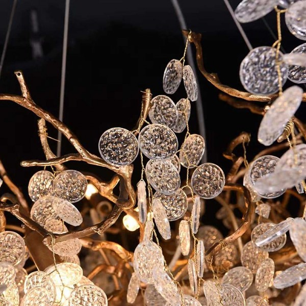 LED Chandeliers Modern Luxury, 60cm Gold Crystal for Home Interiors Kitchen Bedroom Iron Art Tree Branch Lamp Creative Lamp Light 85-265V LED Chandeliers Modern Luxury, 60cm Gold Crystal for Home Interiors Kitchen Bedroom Iron Art Tree Branch Lamp Creative Lamp Light 85-265V