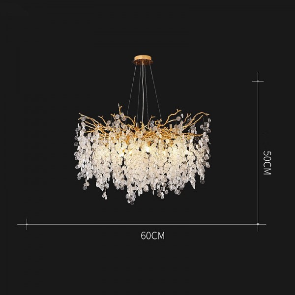 LED Chandeliers Modern Luxury, 60cm Gold Crystal for Home Interiors Kitchen Bedroom Iron Art Tree Branch Lamp Creative Lamp Light 85-265V LED Chandeliers Modern Luxury, 60cm Gold Crystal for Home Interiors Kitchen Bedroom Iron Art Tree Branch Lamp Creative Lamp Light 85-265V