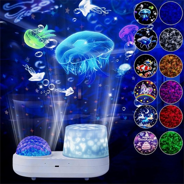 Ocean Light Projector for Bedroom 360 Degree Rotating Night Lights Projector 6 Colors Double-Layer Stereo Projection Effect Galaxy Projection Night Light Kids Toys Birthday Ocean Light Projector for Bedroom 360 Degree Rotating Night Lights Projector 6 Colors Double-Layer Stereo Projection Effect Galaxy Projection Night Light Kids Toys Birthday