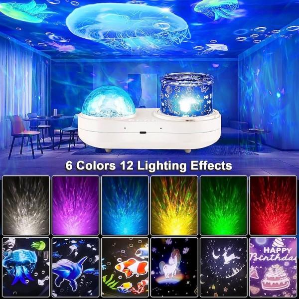 Ocean Light Projector for Bedroom 360 Degree Rotating Night Lights Projector 6 Colors Double-Layer Stereo Projection Effect Galaxy Projection Night Light Kids Toys Birthday Ocean Light Projector for Bedroom 360 Degree Rotating Night Lights Projector 6 Colors Double-Layer Stereo Projection Effect Galaxy Projection Night Light Kids Toys Birthday