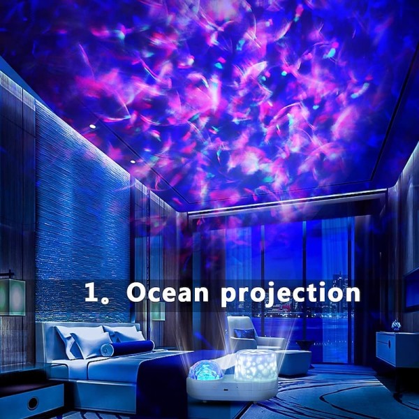 Ocean Light Projector for Bedroom 360 Degree Rotating Night Lights Projector 6 Colors Double-Layer Stereo Projection Effect Galaxy Projection Night Light Kids Toys Birthday Ocean Light Projector for Bedroom 360 Degree Rotating Night Lights Projector 6 Colors Double-Layer Stereo Projection Effect Galaxy Projection Night Light Kids Toys Birthday