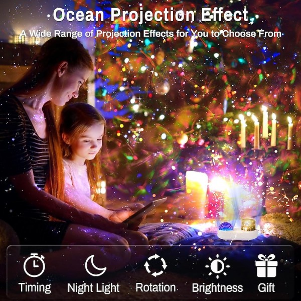 Ocean Light Projector for Bedroom 360 Degree Rotating Night Lights Projector 6 Colors Double-Layer Stereo Projection Effect Galaxy Projection Night Light Kids Toys Birthday Ocean Light Projector for Bedroom 360 Degree Rotating Night Lights Projector 6 Colors Double-Layer Stereo Projection Effect Galaxy Projection Night Light Kids Toys Birthday
