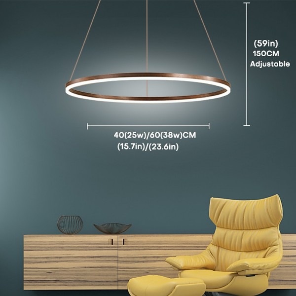 LED Pendant Light 40/60/80cm 1-Light Ring Circle Design Dimmable Aluminum Painted Finishes Luxurious Modern Style Dining Room Bedroom Pendant Lamps 110-240V ONLY DIMMABLE WITH REMOTE CONTROL LED Pendant Light 40/60/80cm 1-Light Ring Circle Design Dimmable Aluminum Painted Finishes Luxurious Modern Style Dining Room Bedroom Pendant Lamps 110-240V ONLY DIMMABLE WITH REMOTE CONTROL