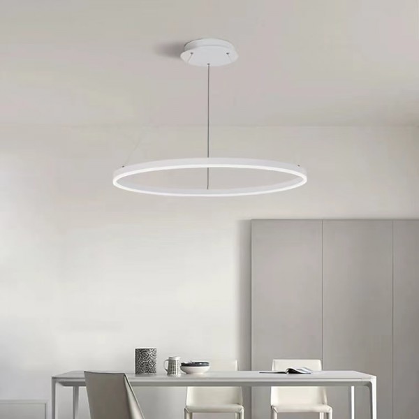 LED Pendant Light 40/60/80cm 1-Light Ring Circle Design Dimmable Aluminum Painted Finishes Luxurious Modern Style Dining Room Bedroom Pendant Lamps 110-240V ONLY DIMMABLE WITH REMOTE CONTROL LED Pendant Light 40/60/80cm 1-Light Ring Circle Design Dimmable Aluminum Painted Finishes Luxurious Modern Style Dining Room Bedroom Pendant Lamps 110-240V ONLY DIMMABLE WITH REMOTE CONTROL