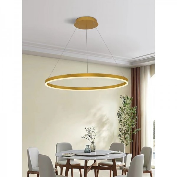 LED Pendant Light 40/60/80cm 1-Light Ring Circle Design Dimmable Aluminum Painted Finishes Luxurious Modern Style Dining Room Bedroom Pendant Lamps 110-240V ONLY DIMMABLE WITH REMOTE CONTROL LED Pendant Light 40/60/80cm 1-Light Ring Circle Design Dimmable Aluminum Painted Finishes Luxurious Modern Style Dining Room Bedroom Pendant Lamps 110-240V ONLY DIMMABLE WITH REMOTE CONTROL