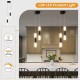 LED Pendant LIghts 2-Light Modern Kitchen Island Dimmable LED Modern Black Gold Mini Pendant Light, Bedroom Bedside Table Black Small Pendant Light