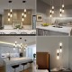 LED Pendant LIghts 2-Light Modern Kitchen Island Dimmable LED Modern Black Gold Mini Pendant Light, Bedroom Bedside Table Black Small Pendant Light