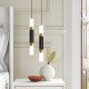 LED Pendant LIghts 2-Light Modern Kitchen Island Dimmable LED Modern Black Gold Mini Pendant Light, Bedroom Bedside Table Black Small Pendant Light