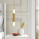 LED Pendant LIghts 2-Light Modern Kitchen Island Dimmable LED Modern Black Gold Mini Pendant Light, Bedroom Bedside Table Black Small Pendant Light
