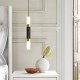 LED Pendant LIghts 2-Light Modern Kitchen Island Dimmable LED Modern Black Gold Mini Pendant Light, Bedroom Bedside Table Black Small Pendant Light