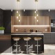 LED Pendant LIghts 2-Light Modern Kitchen Island Dimmable LED Modern Black Gold Mini Pendant Light, Bedroom Bedside Table Black Small Pendant Light