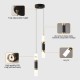 LED Pendant LIghts 2-Light Modern Kitchen Island Dimmable LED Modern Black Gold Mini Pendant Light, Bedroom Bedside Table Black Small Pendant Light