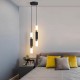 LED Pendant LIghts 2-Light Modern Kitchen Island Dimmable LED Modern Black Gold Mini Pendant Light, Bedroom Bedside Table Black Small Pendant Light