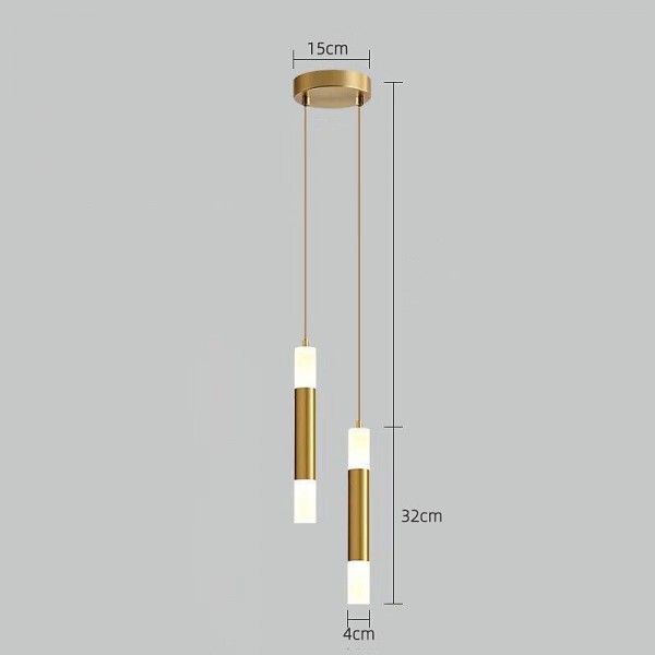 LED Pendant LIghts 2-Light Modern Kitchen Island Dimmable LED Modern Black Gold Mini Pendant Light, Bedroom Bedside Table Black Small Pendant Light