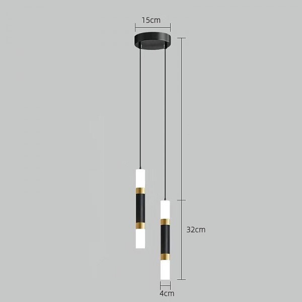 LED Pendant LIghts 2-Light Modern Kitchen Island Dimmable LED Modern Black Gold Mini Pendant Light, Bedroom Bedside Table Black Small Pendant Light