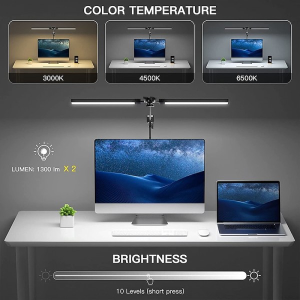 LED Reading Desk Lamp 24W Folding Swing Arm Desk Lamp with Clamp Dimmable Suitable for Workbench Home Eye Care Office Study Shustar LED Reading Desk Lamp 24W Folding Swing Arm Desk Lamp with Clamp Dimmable Suitable for Workbench Home Eye Care Office Study Shustar