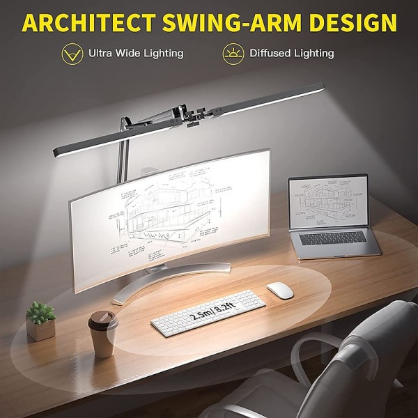LED Reading Desk Lamp 24W Folding Swing Arm Desk Lamp with Clamp Dimmable Suitable for Workbench Home Eye Care Office Study Shustar LED Reading Desk Lamp 24W Folding Swing Arm Desk Lamp with Clamp Dimmable Suitable for Workbench Home Eye Care Office Study Shustar