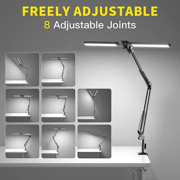 LED Reading Desk Lamp 24W Folding Swing Arm Desk Lamp with Clamp Dimmable Suitable for Workbench Home Eye Care Office Study Shustar LED Reading Desk Lamp 24W Folding Swing Arm Desk Lamp with Clamp Dimmable Suitable for Workbench Home Eye Care Office Study Shustar