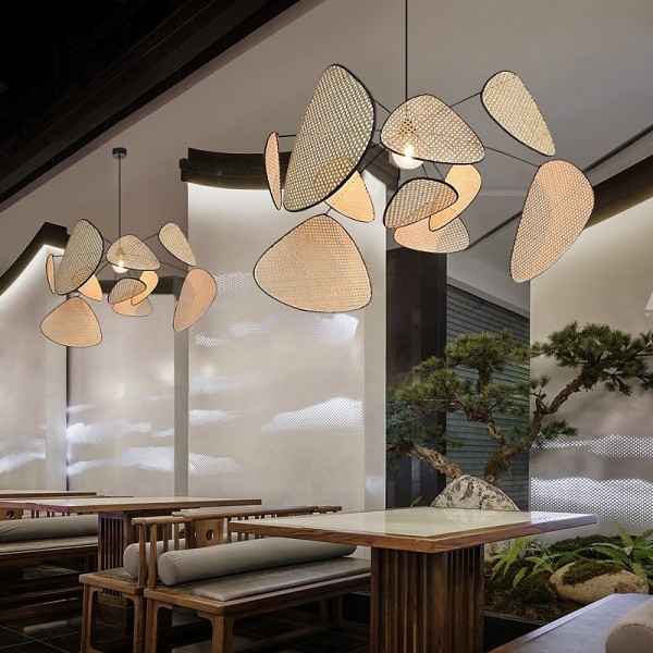LED Pendant Light Rattan Chandelier Handmade Bamboo Art Hanging Lamp Kitchen Island Pendant Lamp, Creative Leaf Grid Rural Garden Rattan Lamp Simple Lighting LED Pendant Light Rattan Chandelier Handmade Bamboo Art Hanging Lamp Kitchen Island Pendant Lamp, Creative Leaf Grid Rural Garden Rattan Lamp Simple Lighting