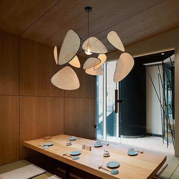 LED Pendant Light Rattan Chandelier Handmade Bamboo Art Hanging Lamp Kitchen Island Pendant Lamp, Creative Leaf Grid Rural Garden Rattan Lamp Simple Lighting LED Pendant Light Rattan Chandelier Handmade Bamboo Art Hanging Lamp Kitchen Island Pendant Lamp, Creative Leaf Grid Rural Garden Rattan Lamp Simple Lighting