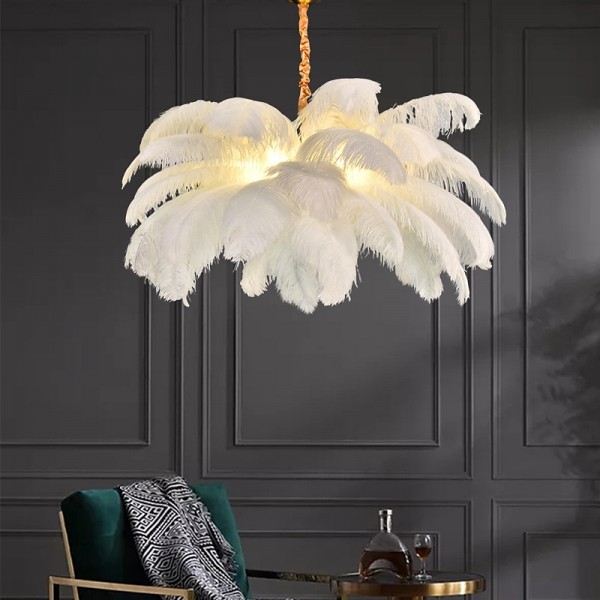 LED Pendant Light Chandelier Gorgeous Extra Large White Ostrich Feather Bouquet Pendant Light Romantic Mounted Lighting Fixture for Restaurant Bedroom Chain Adjustable LED Pendant Light Chandelier Gorgeous Extra Large White Ostrich Feather Bouquet Pendant Light Romantic Mounted Lighting Fixture for Restaurant Bedroom Chain Adjustable