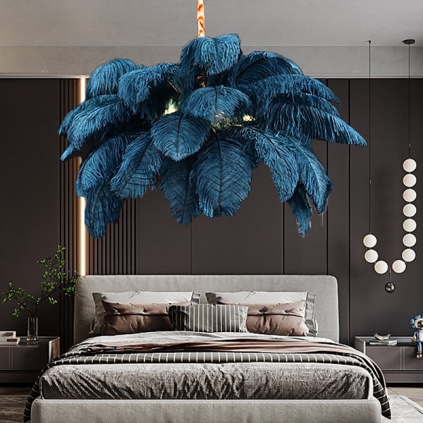 LED Pendant Light Chandelier Gorgeous Extra Large White Ostrich Feather Bouquet Pendant Light Romantic Mounted Lighting Fixture for Restaurant Bedroom Chain Adjustable LED Pendant Light Chandelier Gorgeous Extra Large White Ostrich Feather Bouquet Pendant Light Romantic Mounted Lighting Fixture for Restaurant Bedroom Chain Adjustable