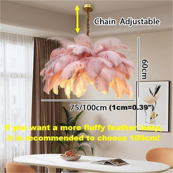 LED Pendant Light Chandelier Gorgeous Extra Large White Ostrich Feather Bouquet Pendant Light Romantic Mounted Lighting Fixture for Restaurant Bedroom Chain Adjustable LED Pendant Light Chandelier Gorgeous Extra Large White Ostrich Feather Bouquet Pendant Light Romantic Mounted Lighting Fixture for Restaurant Bedroom Chain Adjustable
