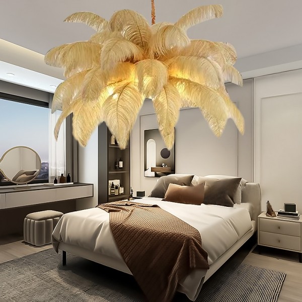 LED Pendant Light Chandelier Gorgeous Extra Large White Ostrich Feather Bouquet Pendant Light Romantic Mounted Lighting Fixture for Restaurant Bedroom Chain Adjustable LED Pendant Light Chandelier Gorgeous Extra Large White Ostrich Feather Bouquet Pendant Light Romantic Mounted Lighting Fixture for Restaurant Bedroom Chain Adjustable