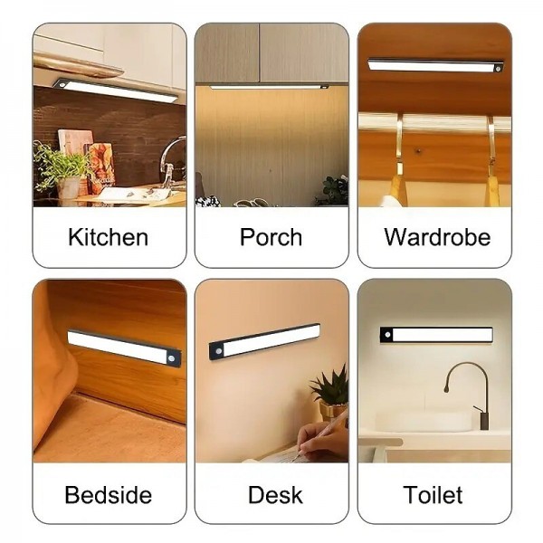 1pc LED Motion Sensor Cabinet Light Under Counter Closet Lighting Wireless Magnetic USB Rechargeable Kitchen Night Lights for Wardrobe Closets Cabinet Cupboard Stairs Corridor Shelf 1pc LED Motion Sensor Cabinet Light Under Counter Closet Lighting Wireless Magnetic USB Rechargeable Kitchen Night Lights for Wardrobe Closets Cabinet Cupboard Stairs Corridor Shelf