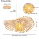 Bamboo Weaving  Ceiling Chandelier Retro Idyllic Style E26/E27 Chandelier Lighting is Applicable to Living Room Bedroom Restaurant Cafe Bar Restaurant Club