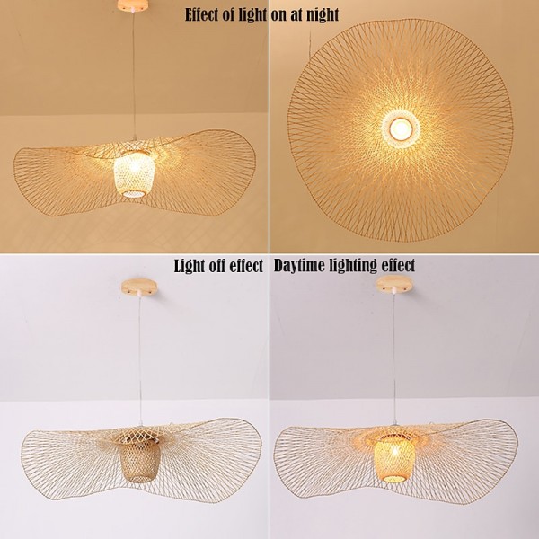 Bamboo Weaving  Ceiling Chandelier Retro Idyllic Style E26/E27 Chandelier Lighting is Applicable to Living Room Bedroom Restaurant Cafe Bar Restaurant Club