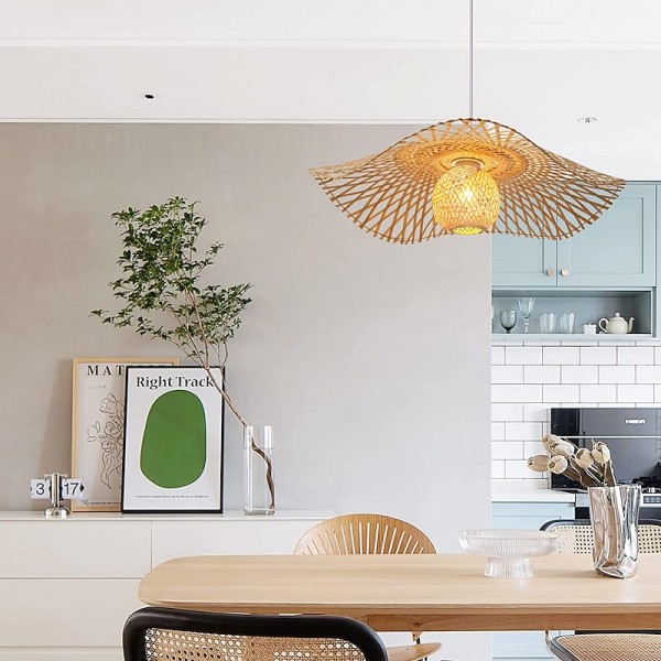 Bamboo Weaving  Ceiling Chandelier Retro Idyllic Style E26/E27 Chandelier Lighting is Applicable to Living Room Bedroom Restaurant Cafe Bar Restaurant Club