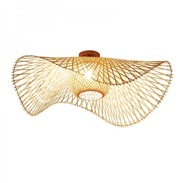 Bamboo Weaving  Ceiling Chandelier Retro Idyllic Style E26/E27 Chandelier Lighting is Applicable to Living Room Bedroom Restaurant Cafe Bar Restaurant Club