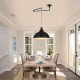 LED Pendant Light Industrial Pendant Light Fixture Swing Arm Hanging Light, Adjustable Dome Ceiling Pendant Light for Dining Room Living Room in Black/White LED Pendant Light Industrial Pendant Light Fixture Swing Arm Hanging Light, Adjustable Dome Ceiling Pendant Light for Dining Room Living Room in Black/White