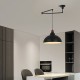LED Pendant Light Industrial Pendant Light Fixture Swing Arm Hanging Light, Adjustable Dome Ceiling Pendant Light for Dining Room Living Room in Black/White LED Pendant Light Industrial Pendant Light Fixture Swing Arm Hanging Light, Adjustable Dome Ceiling Pendant Light for Dining Room Living Room in Black/White