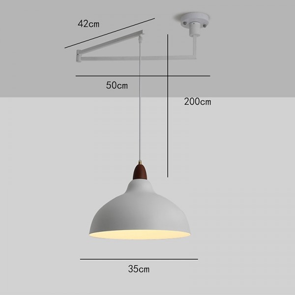 LED Pendant Light Industrial Pendant Light Fixture Swing Arm Hanging Light, Adjustable Dome Ceiling Pendant Light for Dining Room Living Room in Black/White LED Pendant Light Industrial Pendant Light Fixture Swing Arm Hanging Light, Adjustable Dome Ceiling Pendant Light for Dining Room Living Room in Black/White