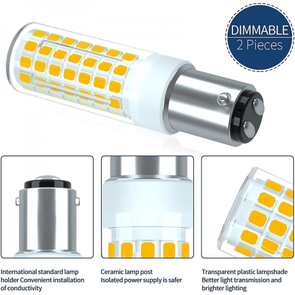 2Pcs LED Bulbs BA15D/B15/B15D 6W 100W Equivalent to a Halogen Bulb JCD Type T3/T4 B15 Double Connection 220V 2Pcs LED Bulbs BA15D/B15/B15D 6W 100W Equivalent to a Halogen Bulb JCD Type T3/T4 B15 Double Connection 220V