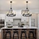 Black Matte Chandelier 6-Light Wagon Wheel Chandelier 21&quot; Farmhouse Pendant Chandeliers Fixture Contemporary Industrial Chandelier for Living Dining Room Kitchen Island Entryway Foyer Bar 110-240V