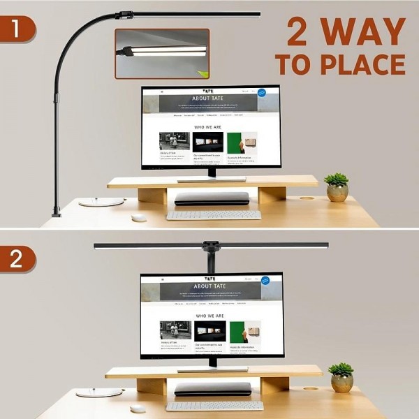 LED Double Head Desk Lamp 24W Brightest Architect Double Swing-arm Table Lamps for Workbench, Monitor, Home Reading, Offices, Bedrooms and Dormitories LED Double Head Desk Lamp 24W Brightest Architect Double Swing-arm Table Lamps for Workbench, Monitor, Home Reading, Offices, Bedrooms and Dormitories